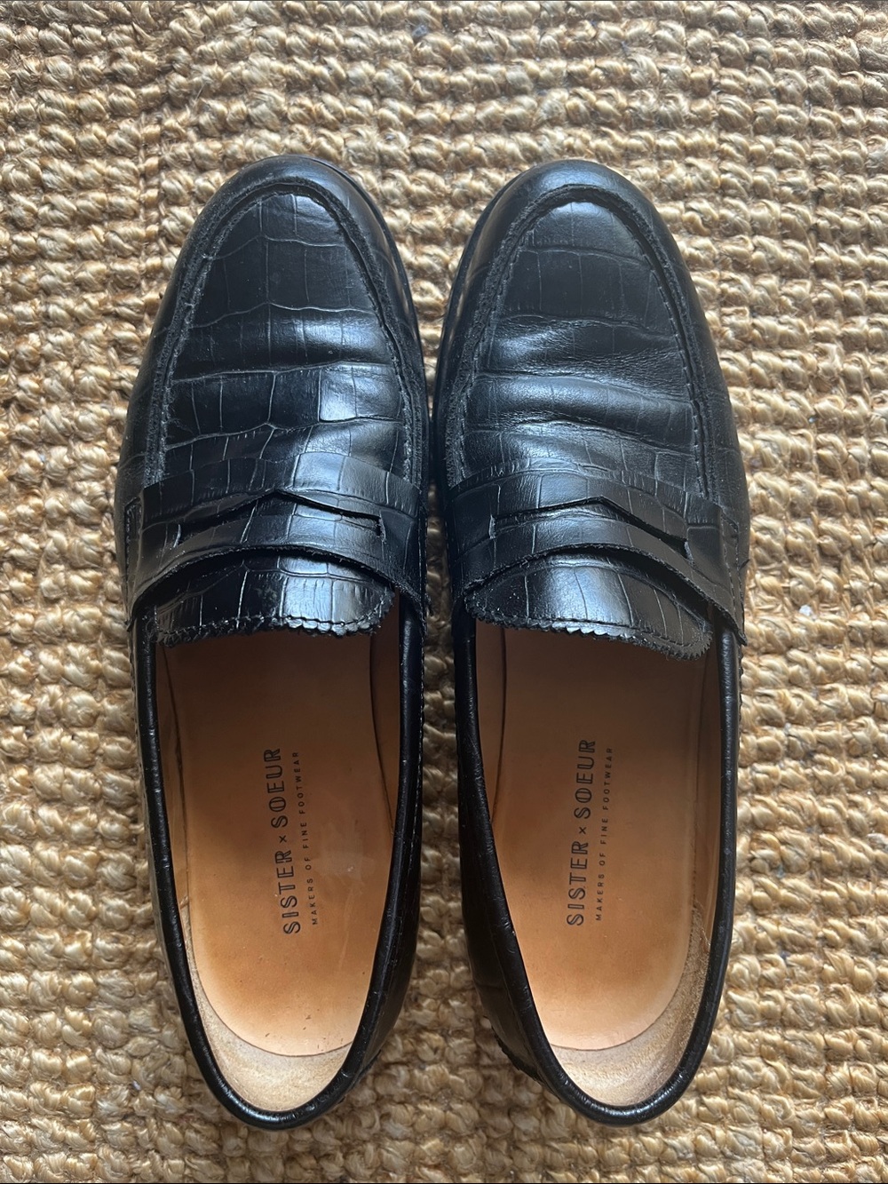 Sister x Soeur Mia Croc Leather Loafers